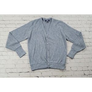 Vintage Steeplechase Gray Cardigan Sweater Dupont Orlon MENS SIZE MEDIUM